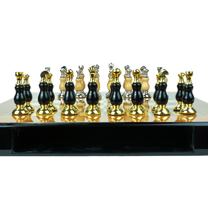 Set di scatole di <span class=keywords><strong>scacchi</strong></span> <span class=keywords><strong>in</strong></span> legno di lusso personalizzato oro nero <span class=keywords><strong>in</strong></span> <span class=keywords><strong>metallo</strong></span> <span class=keywords><strong>scacchi</strong></span> grandi Set regalo di <span class=keywords><strong>scacchi</strong></span> - Product Image 3