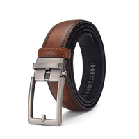 Vente en gros de ceinture à cliquet design pour hommes, matériau décontracté et formel en peau de vache avec alliage pour ceinture à boucle pour hommes