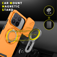 Coque de téléphone antichoc avec anneau rotatif et protection d'objectif coulissant pour Xiaomi 18 Pro Max Poco X8 Pro Max M8 F9 Ultra