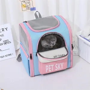 Custom Brand Label Pet Carrier Bag Backpack Cute Cat Travel Bag