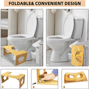 <b>Bamboo</b> Squat Toilet <b>Stool</b> Foldable Wood Adult Bathroom Seat Non Slip Mat - Product Image 2