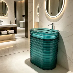 Lavabo da Bagno Freestanding Moderno di Lusso per Ville di Alta Gamma con Protezione dal Troppo Pieno, Direttamente dalla Fabbrica - Product Image 2