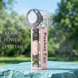 Ventilateur de poche compact pour hôtel avec lumière, emballage coloré, petit ventilateur manuel - Product Image 4