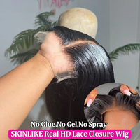 Perruque Lace Wig 6*5 sans colle, effet Body Wave, nœuds pré-blanchis, dentelle pré-coupée, cheveux humains vierges brésiliens