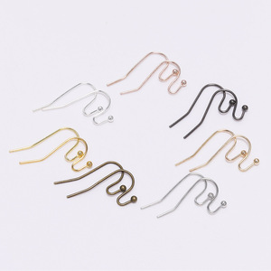 Crochets d'oreille perlés en métal, composants de bijoux pour la fabrication de boucles d'oreilles, forme goutte, plaqués, sac de 100 pièces AC0348 - Product Image 2