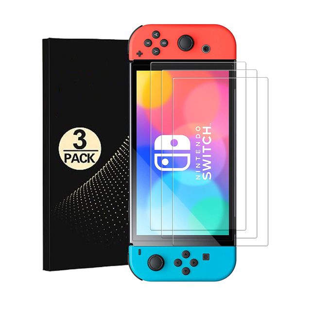 3 Pack 9H 2.5D Tempered Anti Shock Scratch Glass Screen Protector For Nintendo Switch Ns Protective Film Cover Ns Accessories