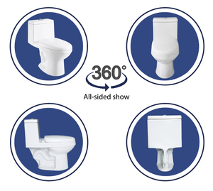 Inodoro de Cerámica para Baño, Sanitario, Inodoro con Descarga Sifónica, Inodoro de Una Pieza, Oferta - Product Image 2