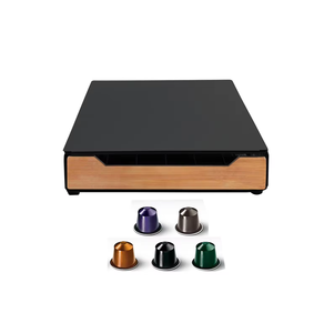 NUEVO DISEÑO Metal Bambú Café <span class=keywords><strong>Nespresso</strong></span> Cápsulas Café Cápsulas Estante Cápsulas Soporte Estante Cajón - Product Image 1