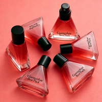 Botol Parfum Kaca Segitiga Logo Kustom 30ml 50ml 100ml Tutup Hitam Kemasan Kosmetik Mewah Isi Ulang Grosir