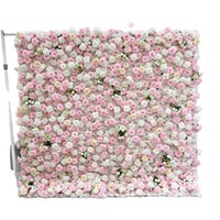 Unterstützt Größenanpassung Moderne Realistische Handgefertigte Seidenrosen-Kulisse Künstliche Blumenwand für Hochzeit und Muttertag