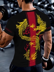 Người Đàn Ông Của Thể Thao Tập Thể Dục Nén Dệt Kim T-Shirt Quần Short Đàn Hồi Chặt Chẽ Mỏng Phù Hợp Với In Cơ Tối ưu Bán Buôn Thiết Kế Trống - Product Image 5