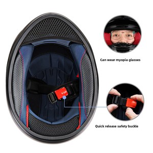 여성 및 남성용 여름 전기 오토바이 풀페이스 레이싱 헬멧 ABS 혼 디자인 안전 라이딩 헬멧 - Product Image 5
