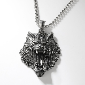 Men Viking Pet Totem <b>Necklace</b>, Vintage Stainless Steel Nordic Mythological Animal Pendant <b>Necklace</b>, Personalized <b>Celtic</b> Jewelry - Product Image 4