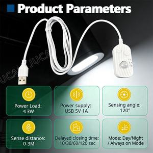 Interrupteur variateur 5V avec interface USB, capteur de mouvement PIR pour bandeaux LED, escaliers/cuisine/arrêt différé 10/30/60/120 secondes - Product Image 2
