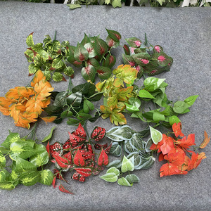 Usine de fleurs Feiyu Craft, feuilles artificielles de Monstera Deliciosa, tige petite à 7 branches, décoration intérieure, matériau pour mur végétal - Product Image 2