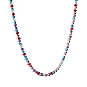 Fashion Jewelry Rhinestone Choker <b>Necklace</b> Colorful Oval Zircon Tennis Chain <b>Necklace</b> - Product Image 3