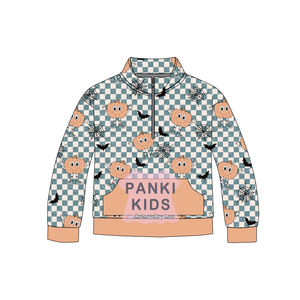 Pankai usine personnalisé imprimé ultra doux et respirant bambou français éponge enfants filles garçons quart <span class=keywords><strong>sweat</strong></span> <span class=keywords><strong>zippé</strong></span> - Product Image 5