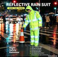Combinaison de pluie durable, imperméable, respirante, haute visibilité, réfléchissante, pour moto, patrouille routière, sécurité, travail