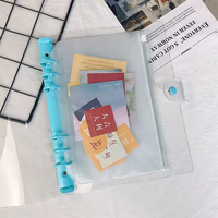 Carpeta de Archivos Personalizada, Carpeta de Anillas Transparente de PVC Suave y Colorida con Clip, 6 Anillas, para Hojas Sueltas, Cuaderno Pequeño A5 A6, para Diario, Bloc de Notas Espiral