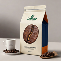 Prix de gros, logo personnalisé, impression en gravure, sacs d'emballage pour café à fond plat avec valve et fermeture éclair, 250g, 500g, 1kg, 5kg, pour aliments