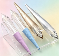 Tube vide en cristal pour brillant à lèvres, 2 ml, violet clair/bleu clair, emballage cosmétique personnalisé avec logo, vente en gros