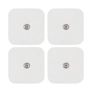 Elektroda Pad Perekat Non-Woven 4*4cm dengan Snap Perekat 3.5/3.9mm Putih Merek QD untuk Pusat Rehabilitasi Pereda Nyeri - Product Image 1