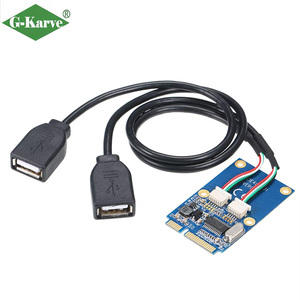 Mini carte adaptateur PCI-E vers USB extension d'interface USB 2.0 à double port pour accessoires informatiques de carte mère d'ordinateur portable - Product Image 1
