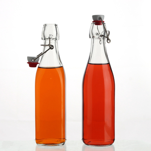 Bouteille en verre à bascule 1 litre/<span class=keywords><strong>33</strong></span> oz, bouteille transparente pour brassage à bascule avec bouchon pour boissons, huile, vinaigre, <span class=keywords><strong>bière</strong></span> - Product Image 3