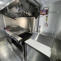 Camion de cuisine mobile en acier inoxydable de 13 pieds avec équipement pour la crème glacée et les en-cas, pour la restauration commerciale en extérieur