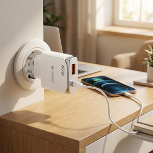 Adaptateur secteur chargeur rapide double port USB A C Kumishi 45W - Product Image 2