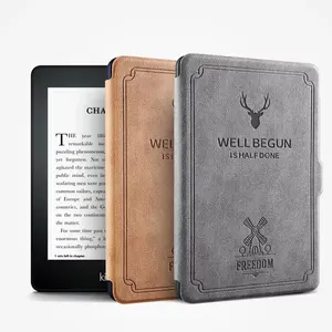 Premium Genuine Leather Protective Pouch Sleeve Case Cover For Kindle Voyage/Oasis 6