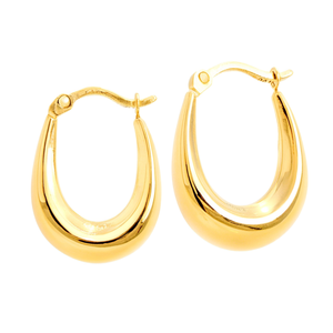 Orecchini a Cerchio Dorati per Donne, Placcati in Oro 18K, Stile Classico, Gioielli alla Moda - Product Image 1