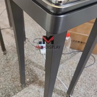 Présentoir à bijoux rond en verre sur mesure, vitrine haute personnalisée pour montres avec éclairage LED, pour gemmes, diamants, boutiques et musées