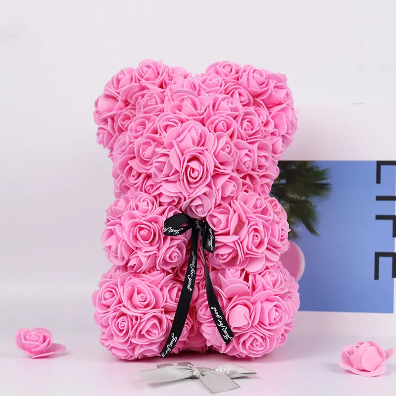 Jinmai bunga beruang, 25CM 40CM bunga mawar beruang dengan kotak hadiah