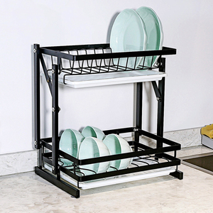 Escurridor de Platos Ecológico de Acero Inoxidable Resistente a la Oxidación con <span class=keywords><strong>Bandeja</strong></span> Extraíble, Escurridor Plegable <span class=keywords><strong>para</strong></span> Cocina, Baño y Sala de Estar - Product Image 5