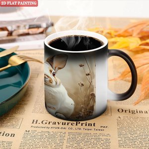 Frosted Black <b>Ceramic</b> <b>Mug</b> 11oz Heat Sensitive Blank Cup Corporate Gift - Product Image 5