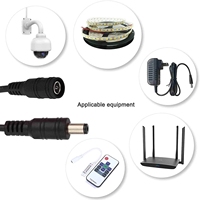 Connecteur de prise de câble d'alimentation cc 2.1mm x 5.5mm cordon avec fil à souder pour caméra CCTV DVR bande LED 12V adaptateur routeur