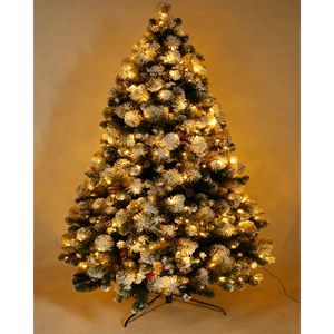 Gran oferta Navidad de lujo 180cm árbol flocado con luz Navidad Tannenbaum suministros para fiesta Pohon Natal - Product Image 2
