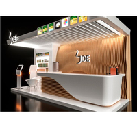 Comptoir de Bar Extérieur Design de Luxe en Forme de U avec LED, en Pierre de Quartz, Idéal pour Cocktails et Cafés