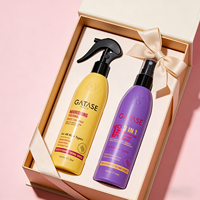 GATASE Spray Protettivo Termico Nutriente 3-in-1 Set Protezione dal Calore |   Idratante Anti-Crespo per Capelli Ricci/Secchi - A Base di Erbe