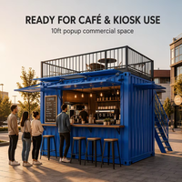 Conteneur en acier préfabriqué Mobile Popup minuscule de 10 pieds pour le magasin de restaurant ou la mini maison de conteneur de vente de stand de nourriture