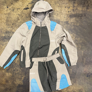 Custom Waterproof Reflective Tracksuits Reflective Nylon Tracksuit Design Breathable <b>Pullover</b> Windbreaker <b>Jackets</b> And Shorts Set - Product Image 3