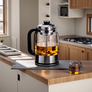 Tetera de 110V con Separación de Té y Infusión, 1.5L, Filtro Removible de Acero Inoxidable 304, Extracción de Vapor por Pulverización, Mantiene el Calor 24H, para Oficina - Product Image 1