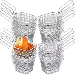 Mini cesta para freír de acero inoxidable de alta resistencia, colador de red de alambre para patatas fritas, herramientas de cocina, técnica de Metal pulido - Product Image 1