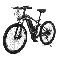 Rangka karbon penyerap guncangan ganda sepeda gunung listrik dewasa 48V belakang 21 kecepatan 1500W 350W baterai Lithium baja