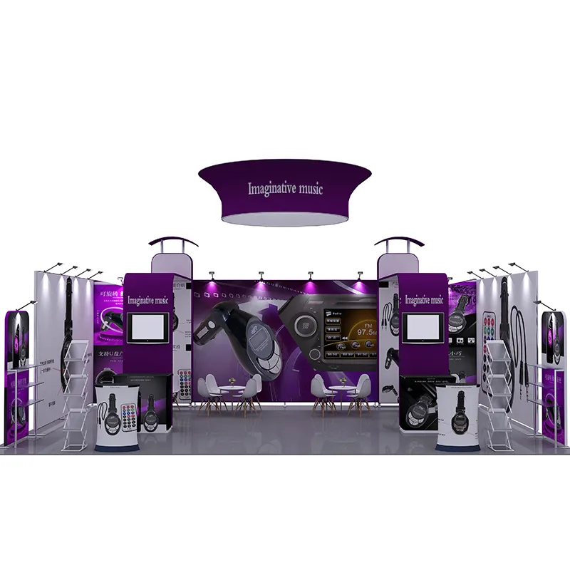 Personalizado Portátil Modular Trade Show Display Booth Stand Mobile Event Exhibition Booth 3x3 Design