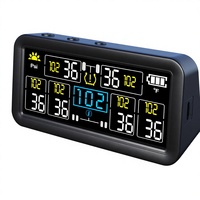 Monitor Tekanan Ban Nirkabel 6 Roda TPMS Truk Presisi Tinggi Pengisian Daya Tenaga Surya Tipe C Layar LCD 4 Inci Tahan Air IPX7