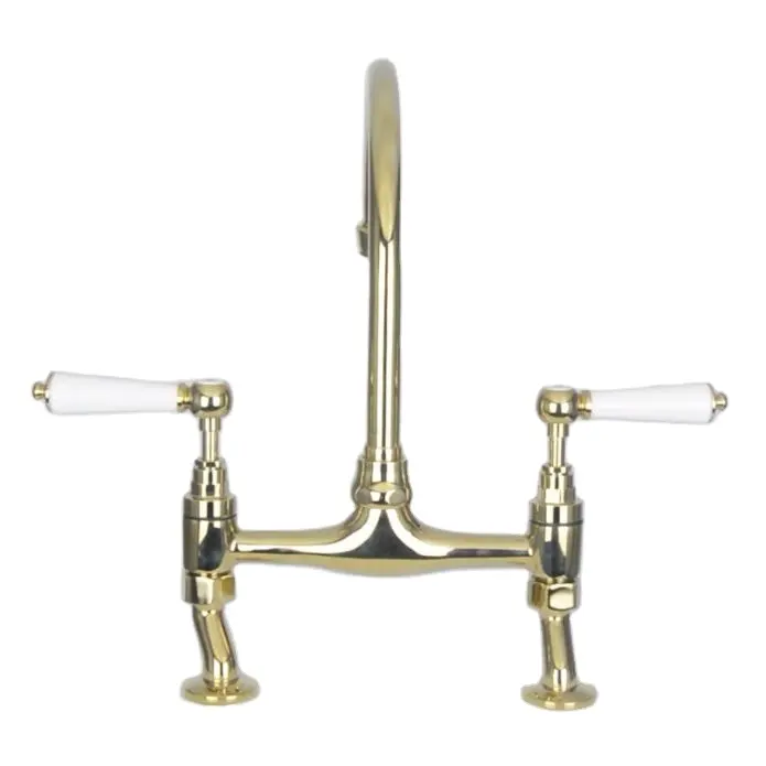 High quality bridge double handle antique classic luxury brass gold kitchen faucet kitchen taps