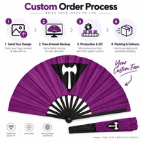 Éventail pliant personnalisé 33 cm en bois, bambou, plastique, arc-en-ciel, Labrys, fierté lesbienne, éventails à claquer, logo personnalisé