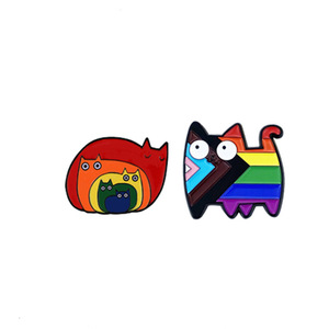 Nouveauté 2026 : Broches en émail et en métal, badges de revers pour vêtements, motifs chat arc-en-ciel, chaton de dessin animé, animal de compagnie, bijoux, cadeaux pour amis - Product Image 6